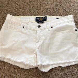 Lucky Brand White Jean Shorts Distressed Casual